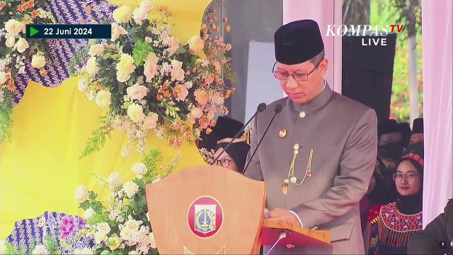 [FULL] Pidato PJ Gubernur Heru di HUT ke-497 Jakarta: Perayaan Terakhir Sebagai Ibu Kota Negara