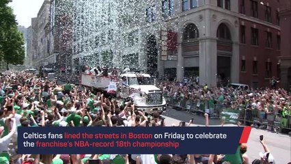 Boston celebrates Celtics' NBA-record 18th championship