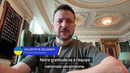 Ukraine - Le président Zelensky félicite la sélection pour cette première victoire