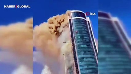 26 katlı plazanın dış cephesi cayır cayır böyle yandı!