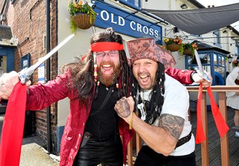 Dozens of people dress up as pirates for a charity event in Oldbury.