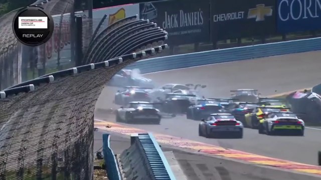 Porsche North America 2024 Watkins Glen Race 2 Start Huge Pile Up Crash