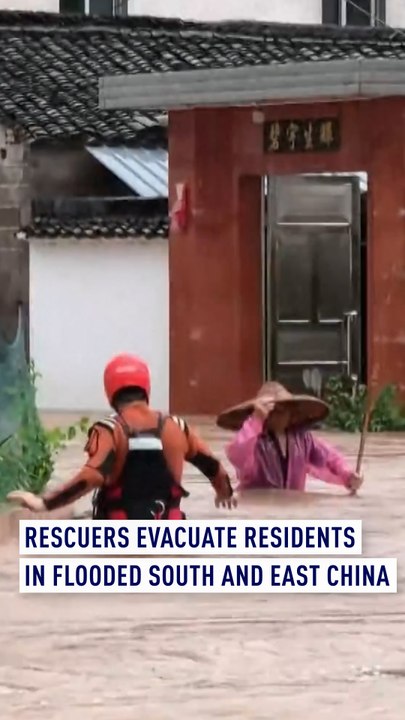Rescuers evacuate residents in flooded  south and east China