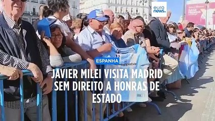 Presidente da Argentina recebe medalha de ouro em Madrid, sem direito a honras de Estado