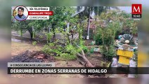 Se registran derrumbes por lluvias en zonas serranas de Hidalgo