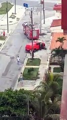 Incendio en el edificio Girón, en La Habana, Cuba