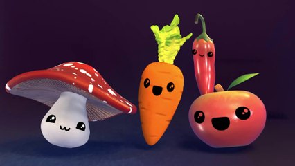 Baby Sensory Dance! Fun with  Colorful Veggies & Fruits  Carrot,Pepper, Apple & Mushroom #kidsvideo