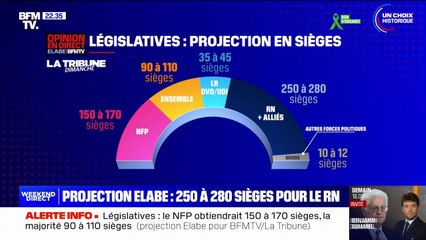 Descargar video: Élections législatives: selon un sondage Elabe, le Rassemblement national pourrait obtenir 250 à 280 sièges à l'Assemblée nationale