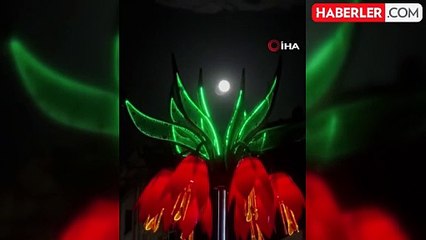 Yüksekova'da muhteşem dolunay manzarası