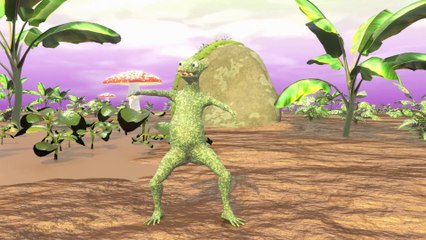 Girgit !!------ On an Unknown Island  !!  Cartoon Lizard Dance
