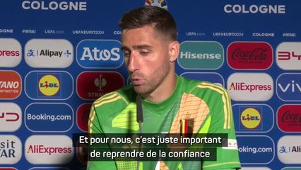 Belgique - Casteels : "Important de reprendre de la confiance avant le troisième match"