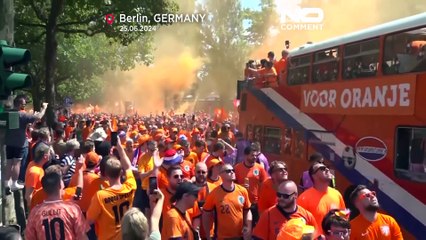 Berlim pinta-se de laranja antes do jogo dos Países Baixos frente à Áustria