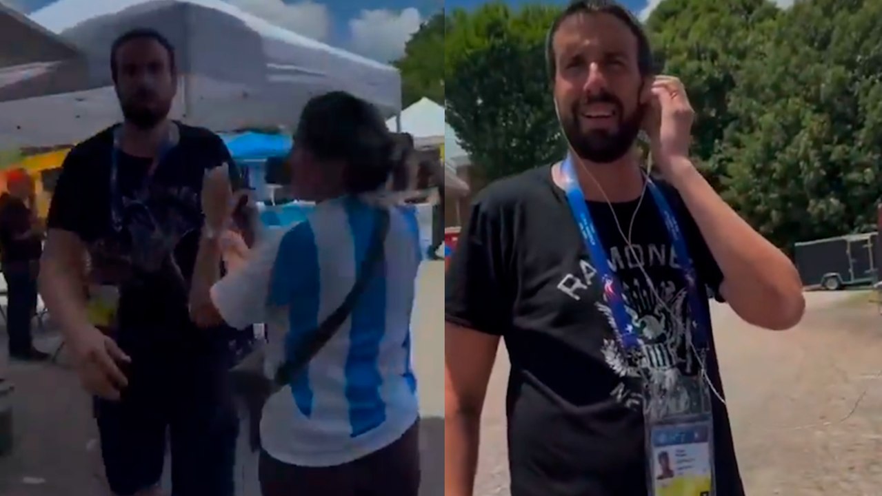 Copa América: El periodista Flavio Azzaro se cruzó con un hincha que lo increpó por sus críticas a la Selección Argentina