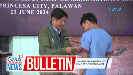 Sundalong naputulan ng hinlalaki nang harangin ng CCG ang RORE mission, kabilang sa mga pinarangalan ni PBBM | GMA Integrated News Bulletin