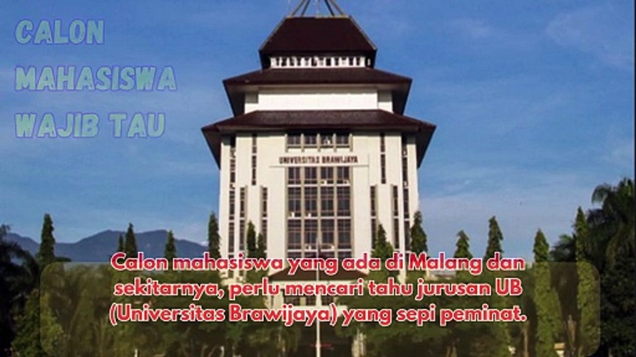 9 Jurusan UB yang Sepi Peminat, Referensi Daftar UTBK SNBT 2024