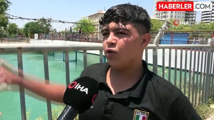 Adana'da gençlerin kanaldaki tehlikeli serinliği