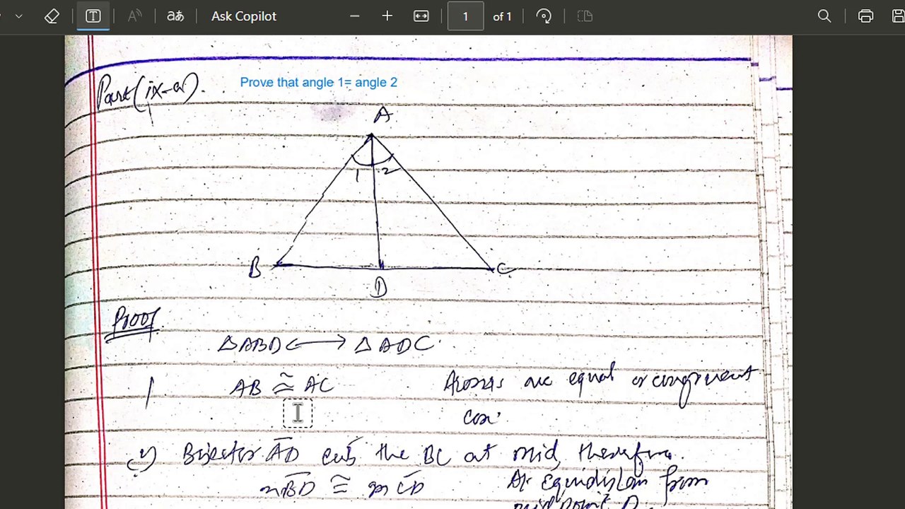9th Class Math paper solution 2024-FBISE Section B-Part iX A-Angles