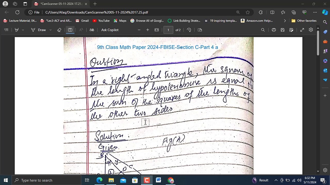 FBISE-9TH PAPER MATH 2024 SOLUTION-SECTION C-4A-PYTHAGORAS