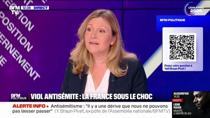 Antisémitisme: pour Yaël Braun-Pivet, "il y a une grande confusion des esprits entretenue par La France insoumise"