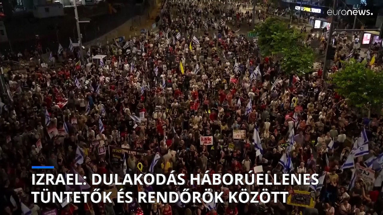 Dulakodás tört ki izraeli rendőrök és tüntetők között egy háborúellenes demonstráción
