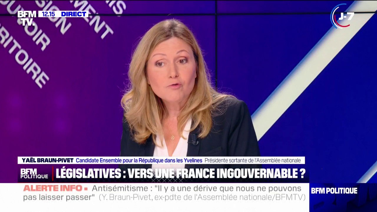 Législatives: "La semaine qui vient va nous permettre de continuer à remonter, à faire mentir les sondages", assure Yaël Braun-Pivet