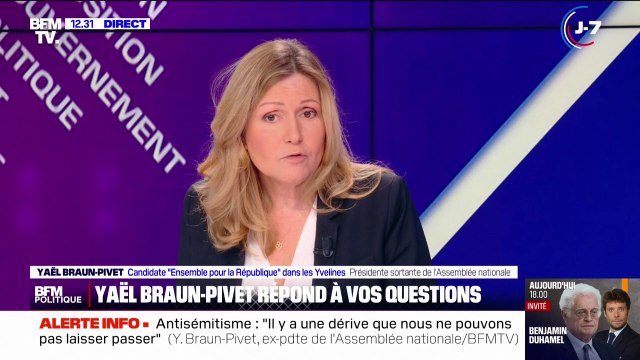 Vers un nouveau mandat de présidente de l'Assemblée nationale même sans majorité? Pourquoi pas , répond Yaël Braun-Pivet