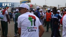Activistas en Dakar marchan en apoyo a Palestina