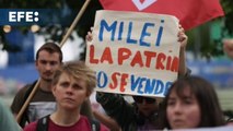 Manifestación en Berlín contra Milei durante reunión con Olaf Scholz