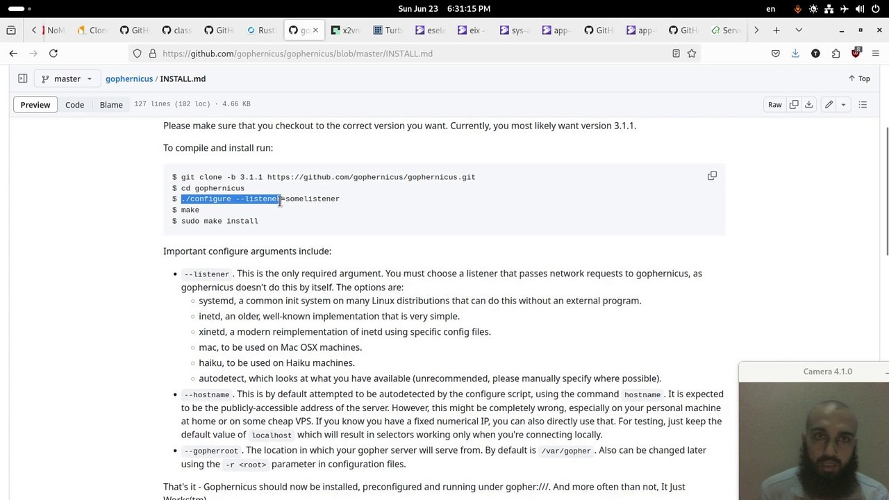 Gophernicus gopher server setup on systemd based Linux