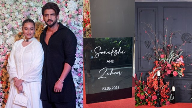 Sonakshi Sinha Zaheer Iqbal Wedding Reception Venue Inside FULL VIDEO, Flowers Candle Decoration..