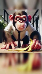  Office Monkey Madness: Chimp Pranks Gone South! ❄️ #funny #cartoon #animalcomedy