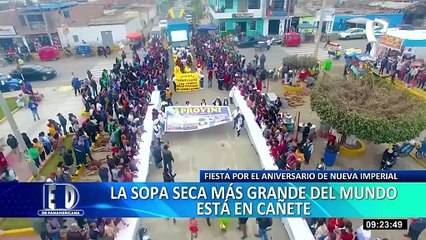 Cañete: preparan la sopa seca más grande del mundo con más de una tonelada de fideos