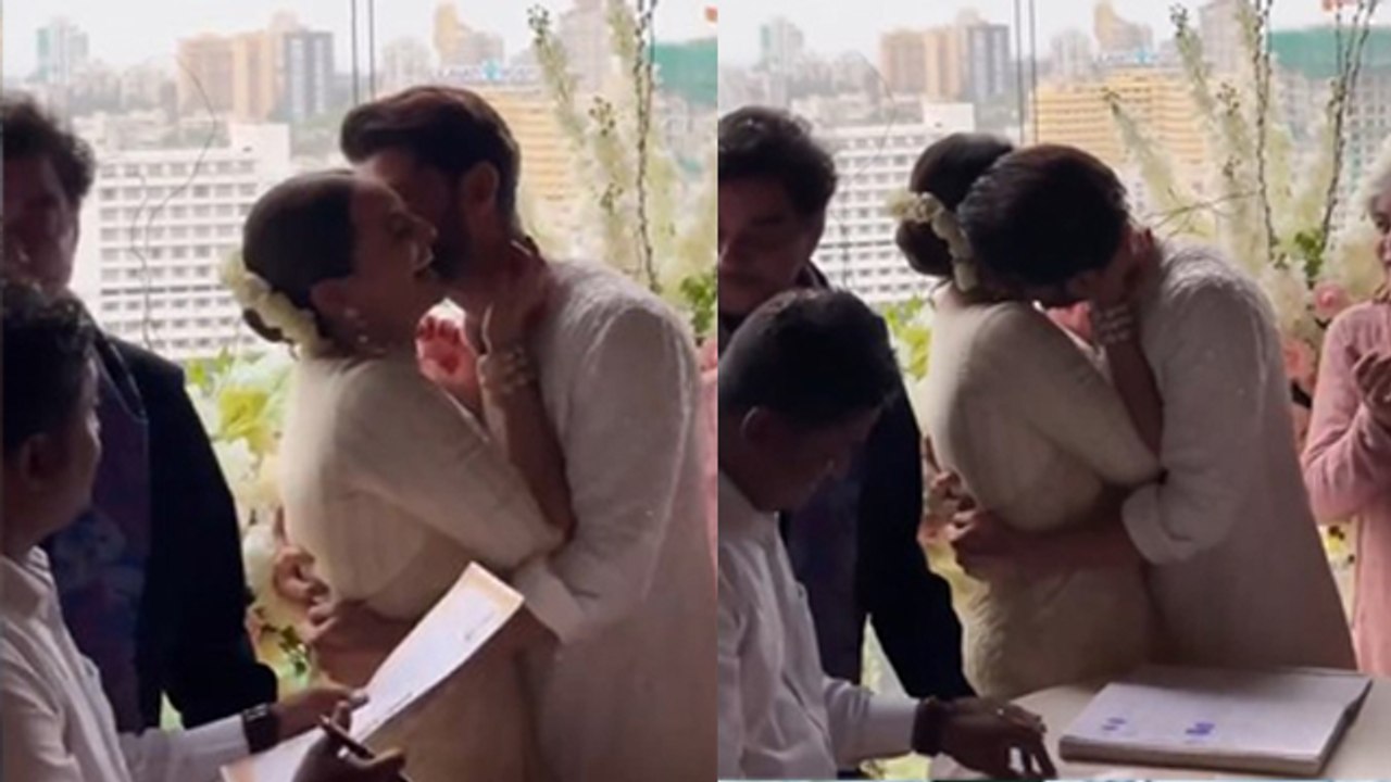 Sonakshi Sinha Zaheer Iqbal After Marriage Kiss Video Viral, Father Shatrughan Sinha Ignores..|