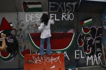 Pintas por Palestina, en el Ángel