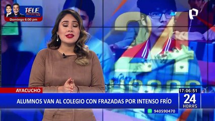Escolares llevan sus frazadas a colegio por intenso frío en Ayacucho
