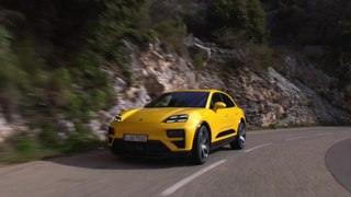 The new Porsche Macan Turbo in Speed Yellow Driving Video