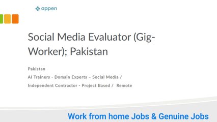 Social Media Evaluator (Gig-Worker); Pakistan | 24