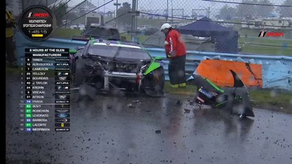 IMSA 2024 6H Watkins Glen Race Huge Rain Chaos Crash