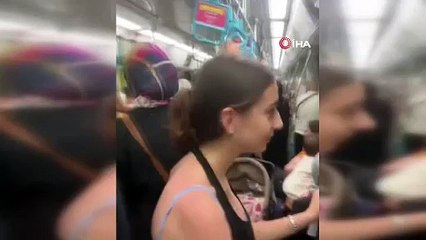 Marmaray'da sıradan bir gün: Kadınlar birbirine girdi