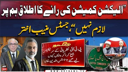 "ECP's opinion is not binding on us," Justice Munib Akhtar's remarks