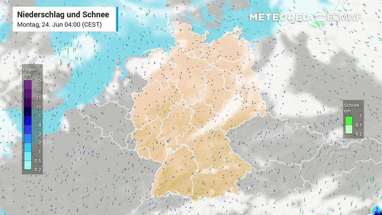 Viel Sonnenschein in Deutschland und nur wenige Wolken! Der Sommer ist angekommen.