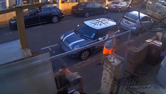 A brazen thief was caught on CCTV stealing a gazebo from a front garden in Gillingham