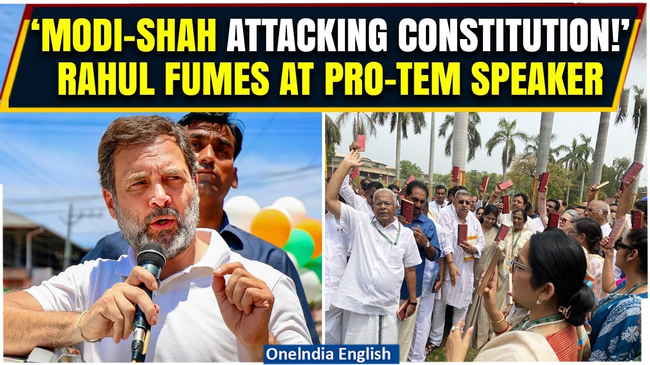 Parliament Session 2024: Rahul Gandhi Protest As BJP's Bhartruhari Mahtab Becomes Pro-Tem Speaker