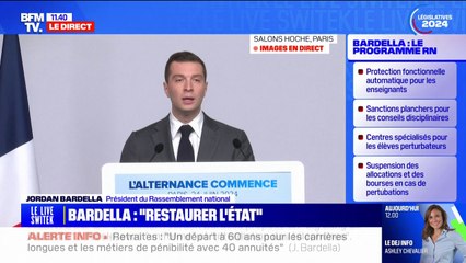 Jordan Bardella ne veut pas d'une majorité "qui écrase" et "fermée" en cas de victoire aux législatives