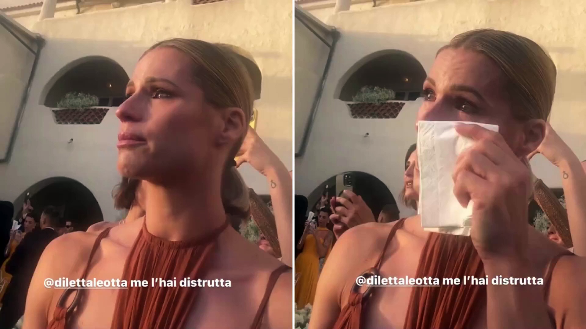 Video Michelle Hunziker in lacrime per le nozze di Diletta Leotta: «Me l'hai distrutta»