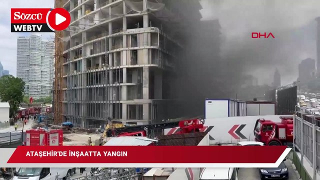 Ataşehir’de inşaatta yangın; D-100 Karayolu’nu duman kapladı