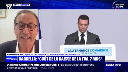 "Les masques tombent" juge Bruno Fuchs, député sortant Modem du Bas-Rhin , à propos du programme du Rassemblement national présenté par Jordan Bardella