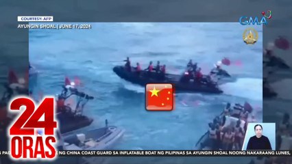 Video ng pagharang, paghabol, at pagsalpok ng inflatable boat ng CCG sa bangka ng PH | 24 Oras