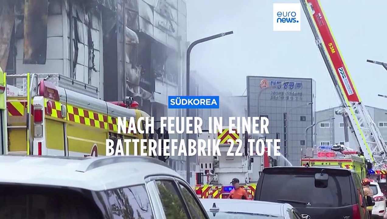 22 Tote nach Brand in einer Batteriefabrik in Südkorea