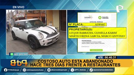 Denuncian que costoso carro está abandonado hace tres días en Ate: ¿Por qué no lo han remolcado?